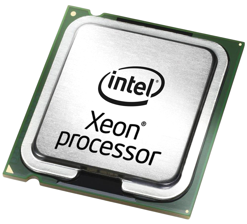 Intel Xeon Processor Chip With Green Circuit Board Clear Background Computer Illustration