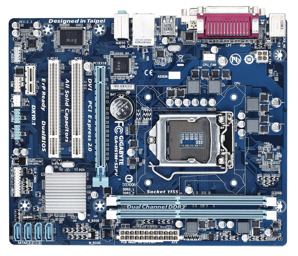 Blue Desktop Computer Motherboard With Expansion Slots Technology PNG With Clear Background