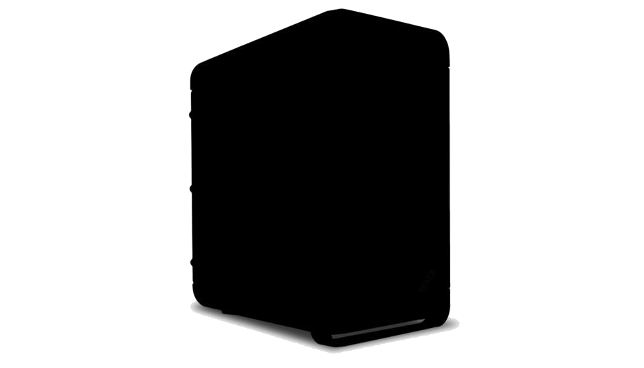 Black Desktop Computer Tower Silhouette Transparent Background PC Component PNG