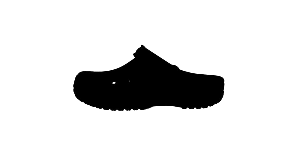Black Crocs Clog Silhouette Side View Fashion PNG With Clear Background