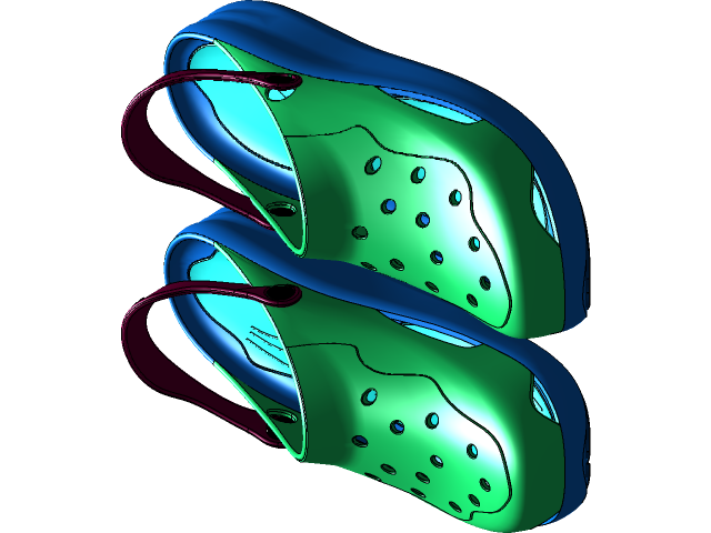 Blue And Green Crocs Clogs Pair With Colorful Design Transparent Background Footwear PNG