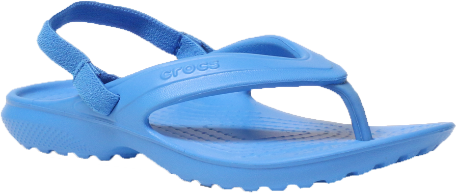 Blue Crocs Flip Flop Sandals With Comfortable Footbed Transparent Background PNG Image