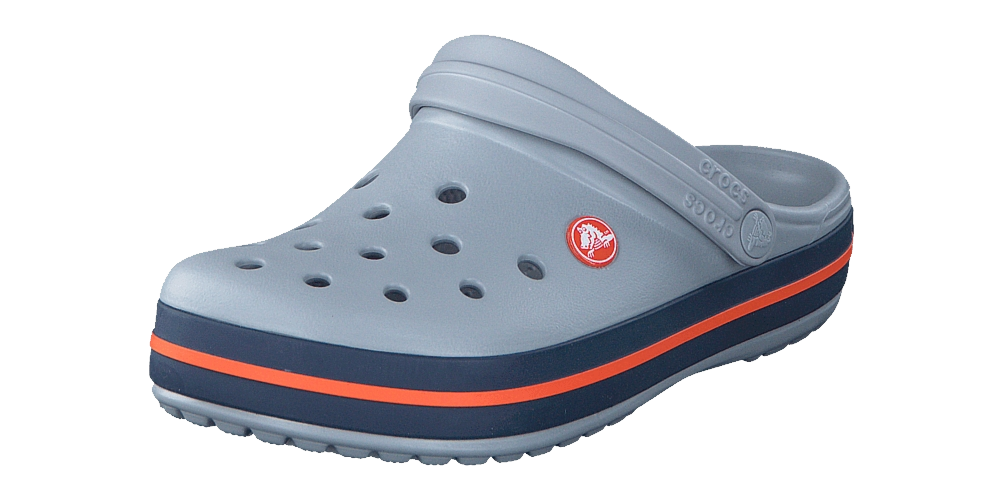 Blue Gray Crocs Clog With Orange Stripe Sole Isolated Transparent PNG Graphic