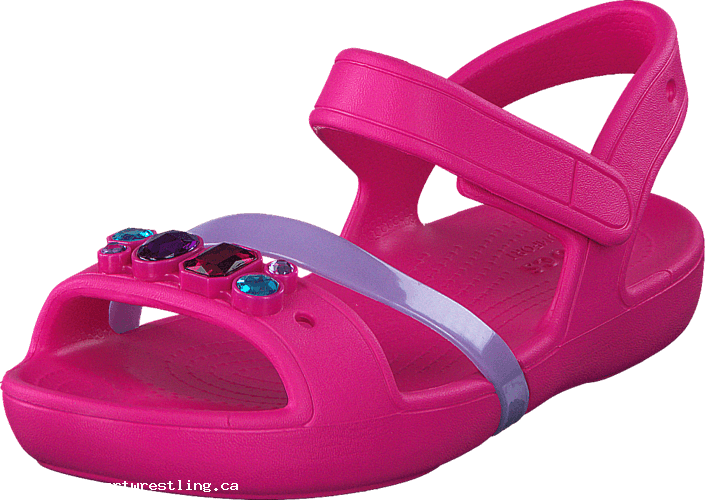 Bright Pink Kids Crocs Sandals With Heel Straps Fashion PNG With Clear Background
