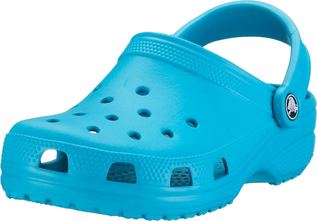 Bright Turquoise Crocs Classic Clog With Vent Holes Fashion PNG With Clear Background