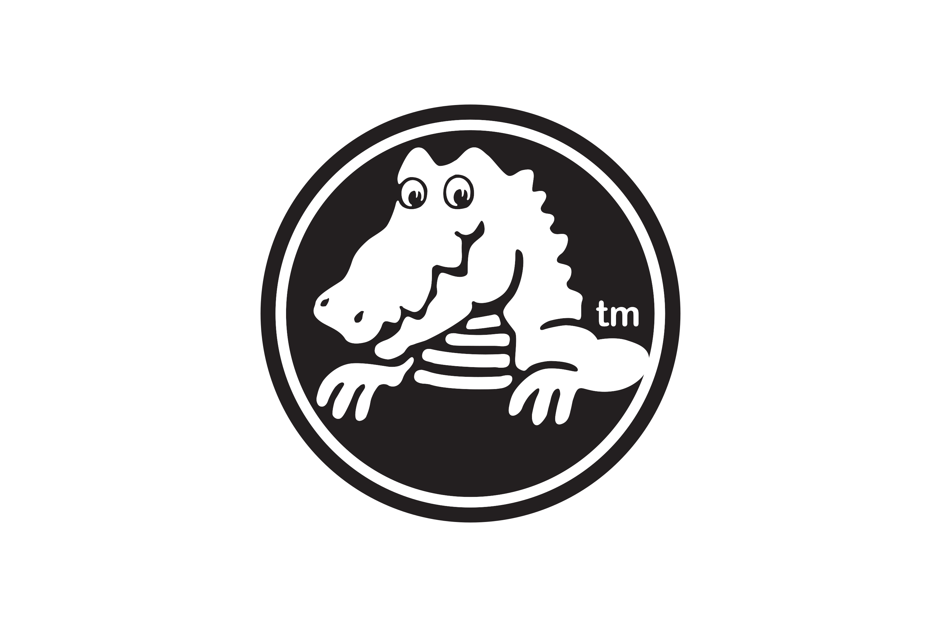 Crocs Crocodile Circle Brand Emblem Black And White Transparent Background PNG Image