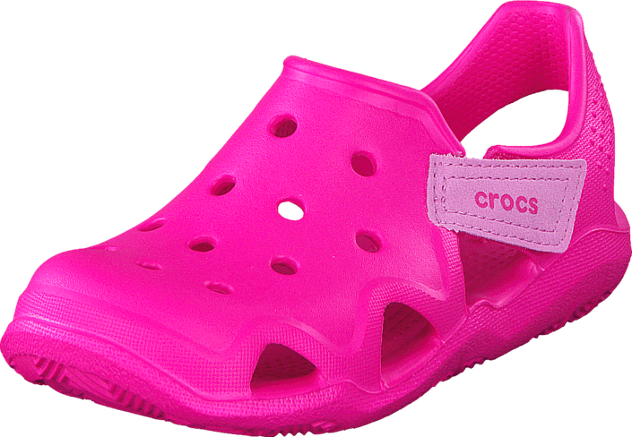 Hot Pink Crocs Classic Clog Close Up PNG Image With Transparent Background