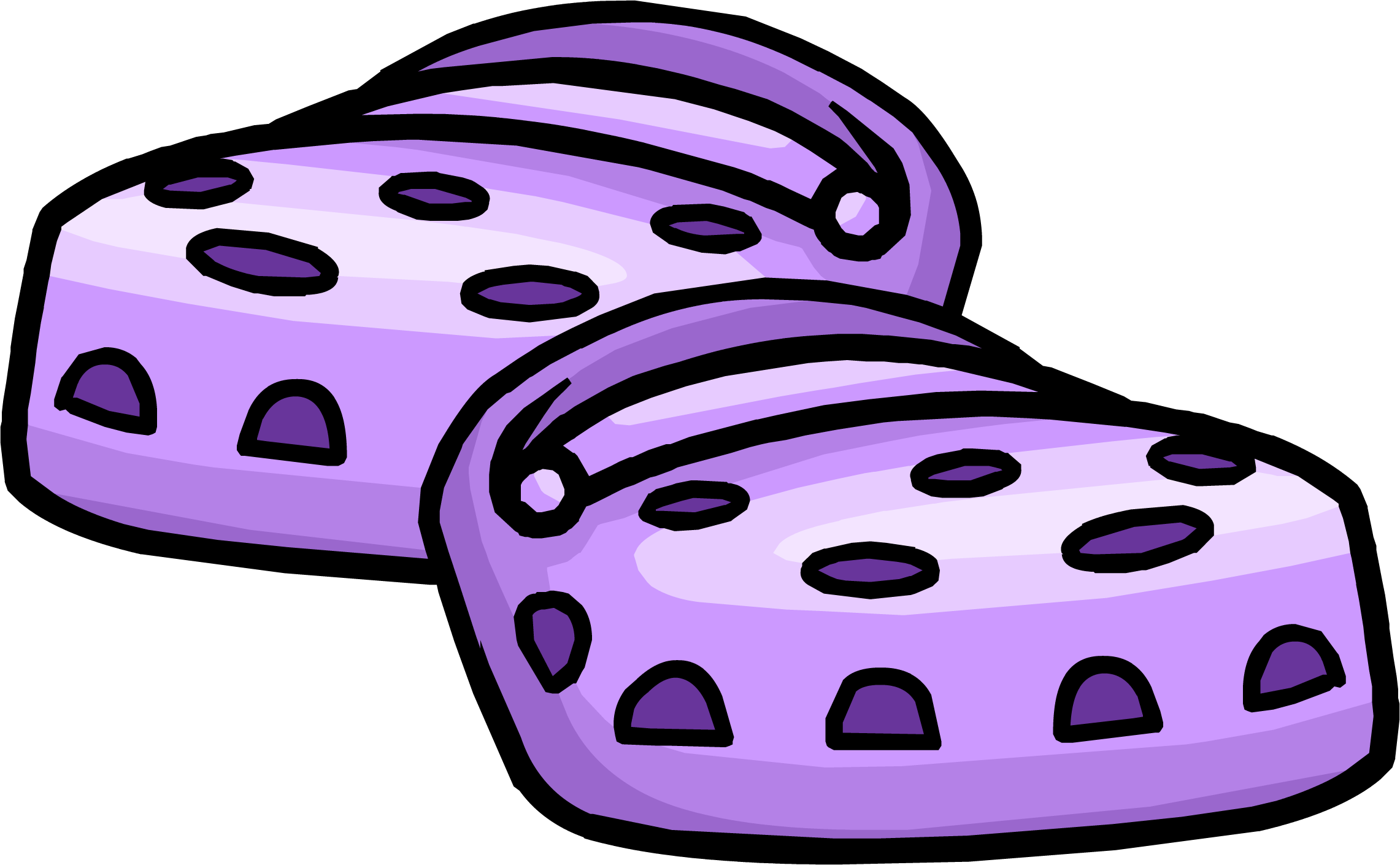 Pair Of Purple Crocs Clogs Cartoon Illustration Transparent Background Clog PNG