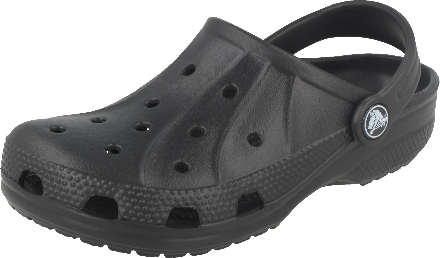 Charcoal Black Crocs Classic Clog Side View Isolated Crocs Shoe PNG Artwork