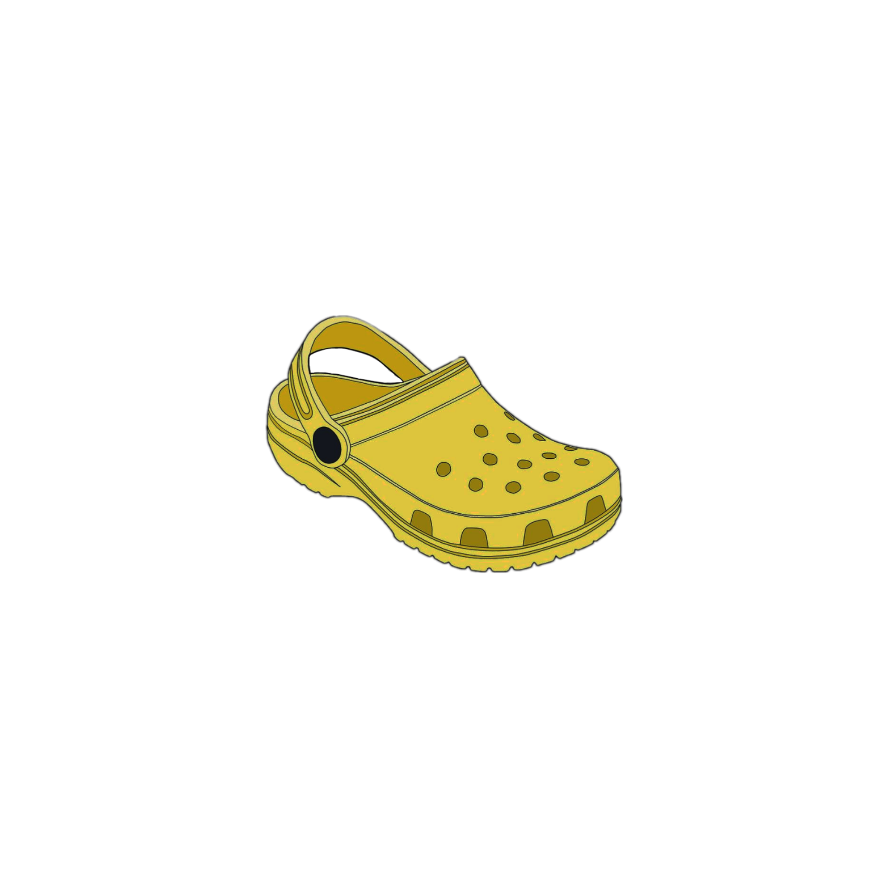 Small Yellow Crocs Clog Cartoon Icon High Resolution PNG Illustration