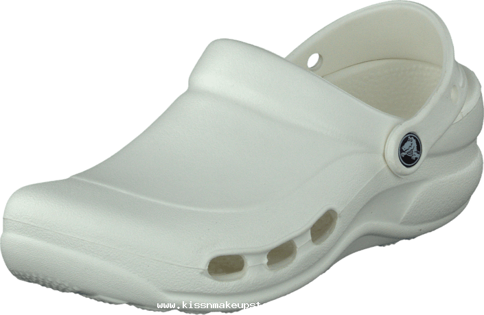 White Crocs Classic Clog With Side Heel Strap Isolated Crocs Shoe PNG Artwork