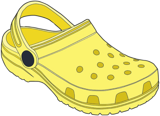 Yellow Crocs Classic Clog Cartoon Illustration Clear Background Clog Illustration