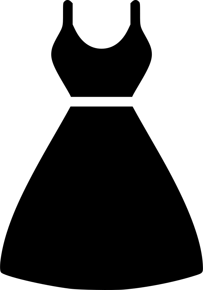 Elegant Black Sleeveless Evening Dress Silhouette Transparent Background PNG Image