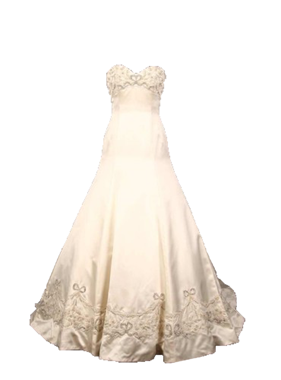 Ivory Lace Wedding Dress With Fitted Bodice Clear Background Dress Illustration