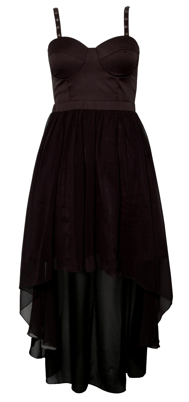 Long Black Sleeveless Evening Dress With Simple Silhouette Isolated Fashion PNG Artwork