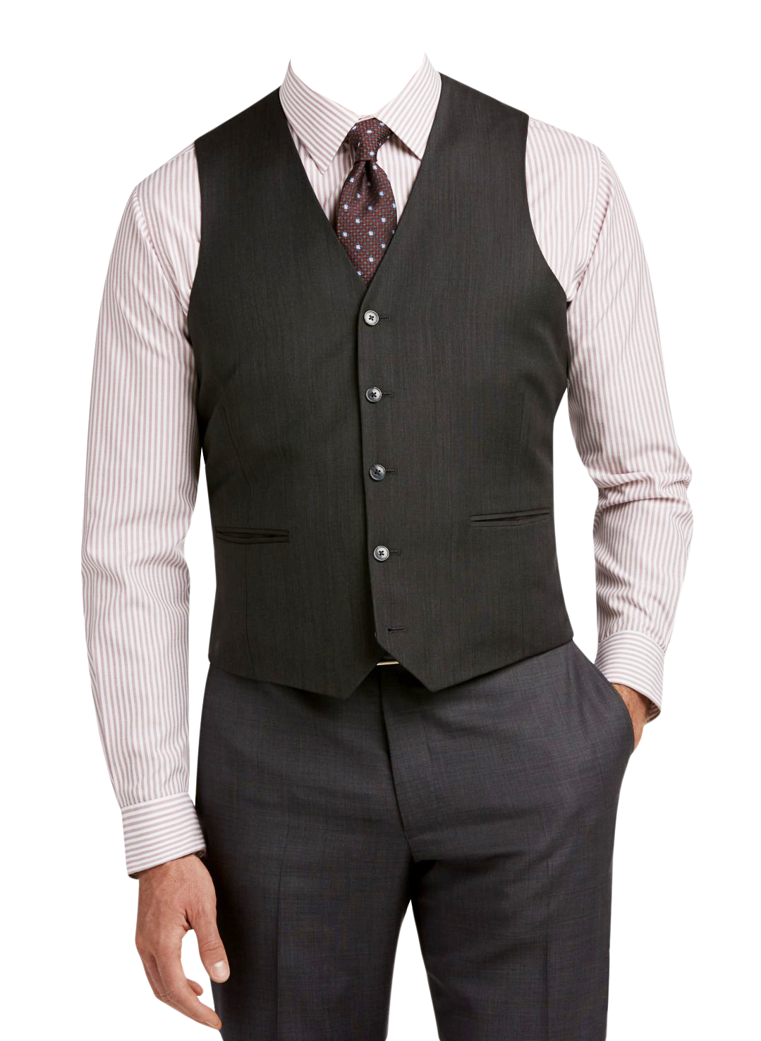 Man Wearing White Shirt Black Vest And Tie Transparent Background Dress PNG