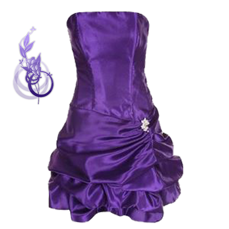 Purple Satin Strapless Evening Gown With Ruched Details Transparent Background Dress PNG