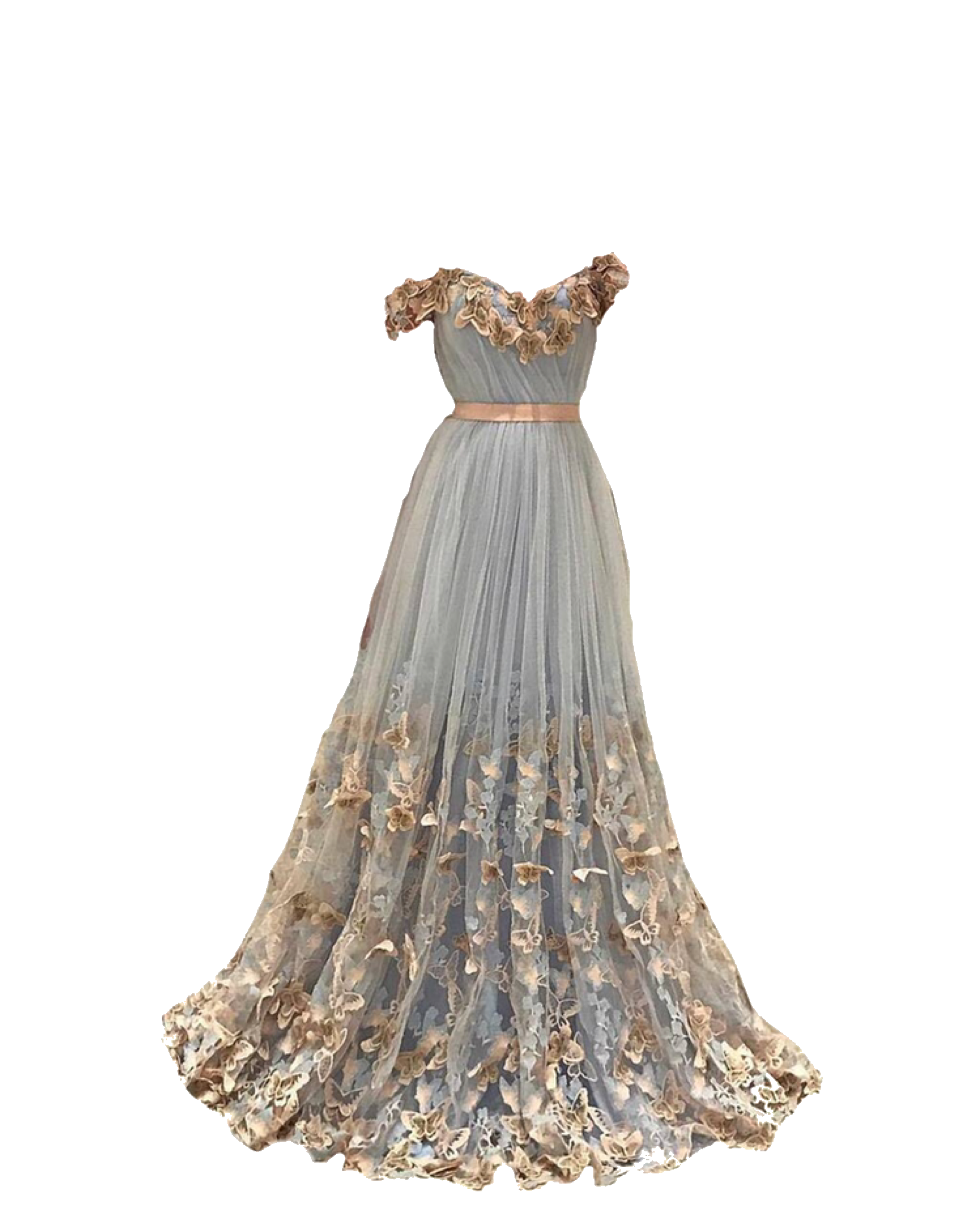 Silver Gray Embellished Floor Length Evening Gown Transparent PNG Clipart