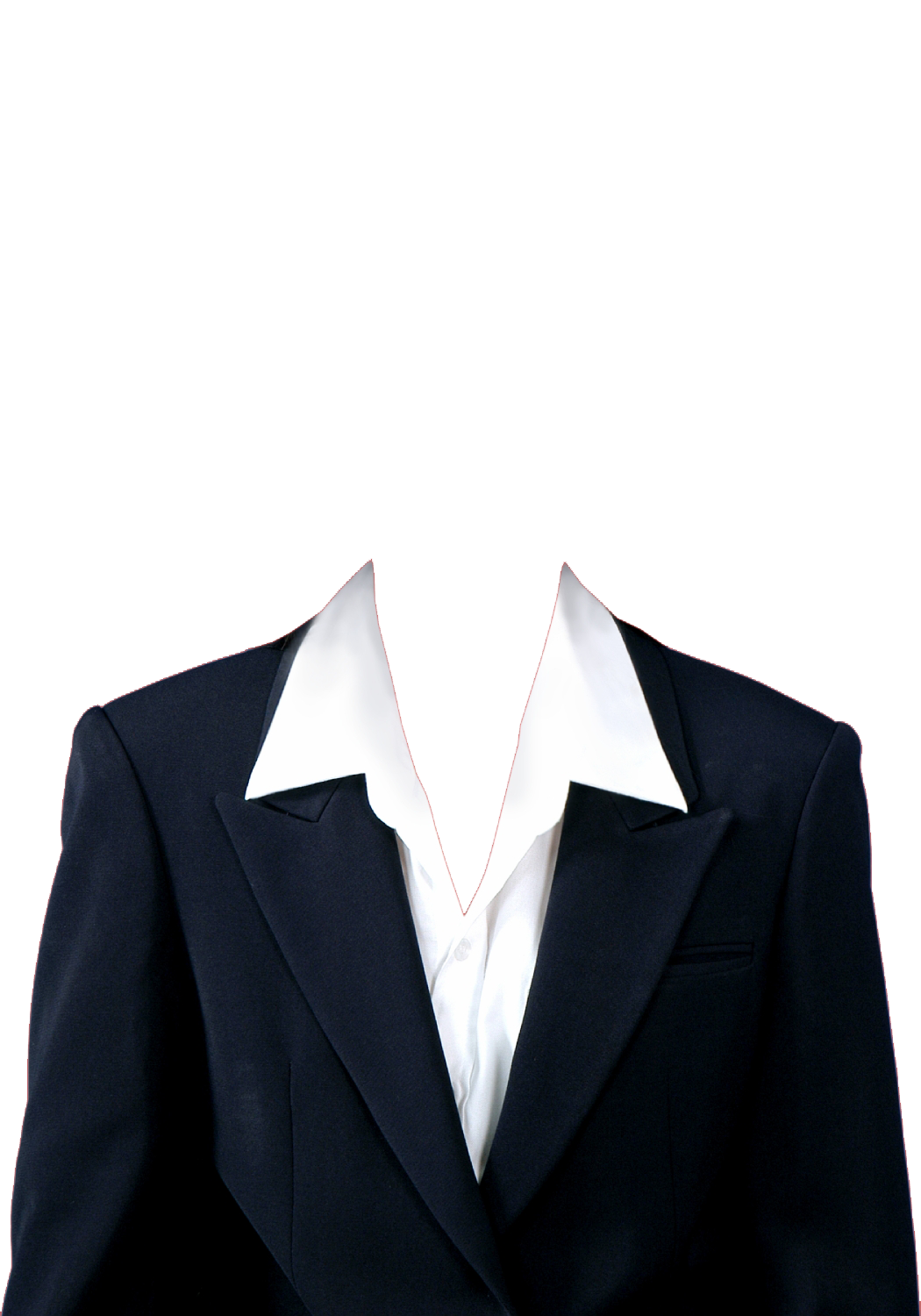 Black Mens Suit Jacket With White Shirt And Tie Isolated On Transparent Background