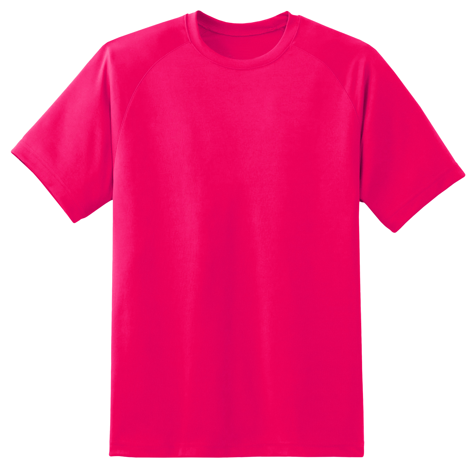 Bright Pink Short Sleeve Crew Neck T Shirt Transparent PNG Clipart