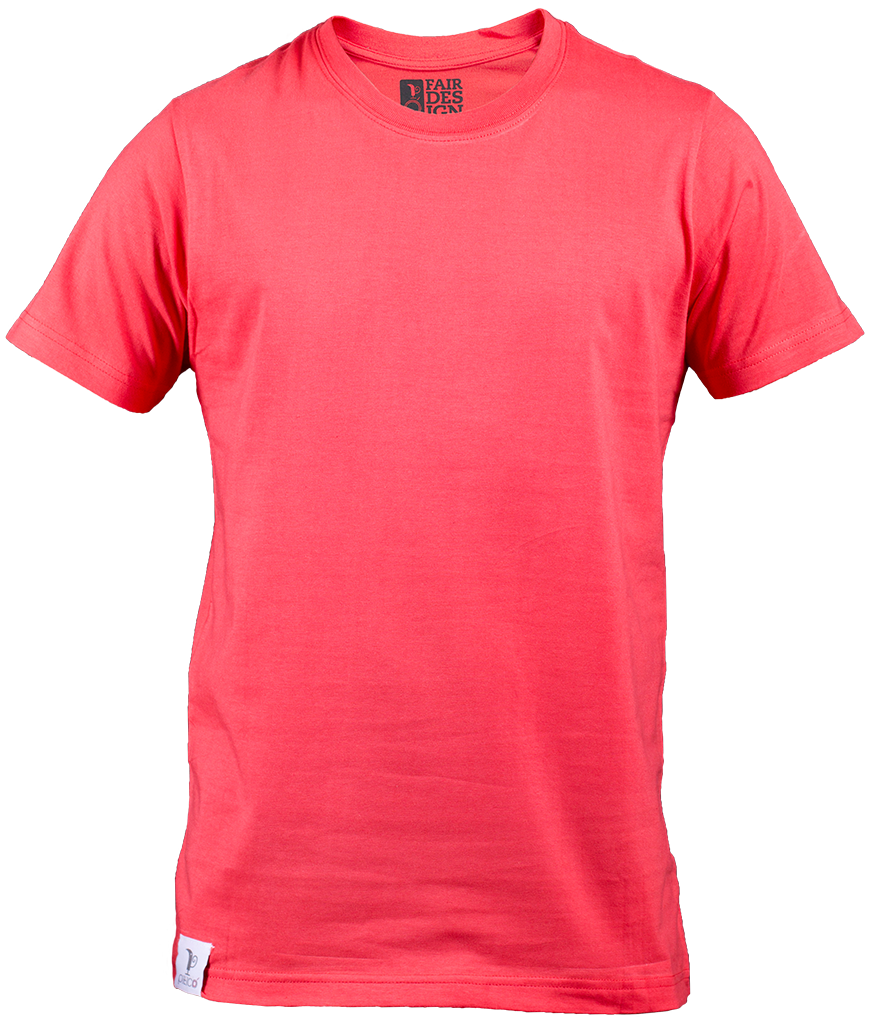 Coral Pink Short Sleeve Crew Neck T Shirt Transparent Background Fashion PNG