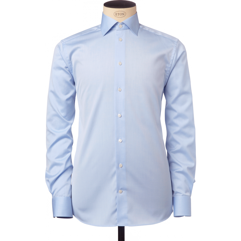 Light Blue Long Sleeve Business Shirt On Invisible Mannequin PNG Outfit Image For Design