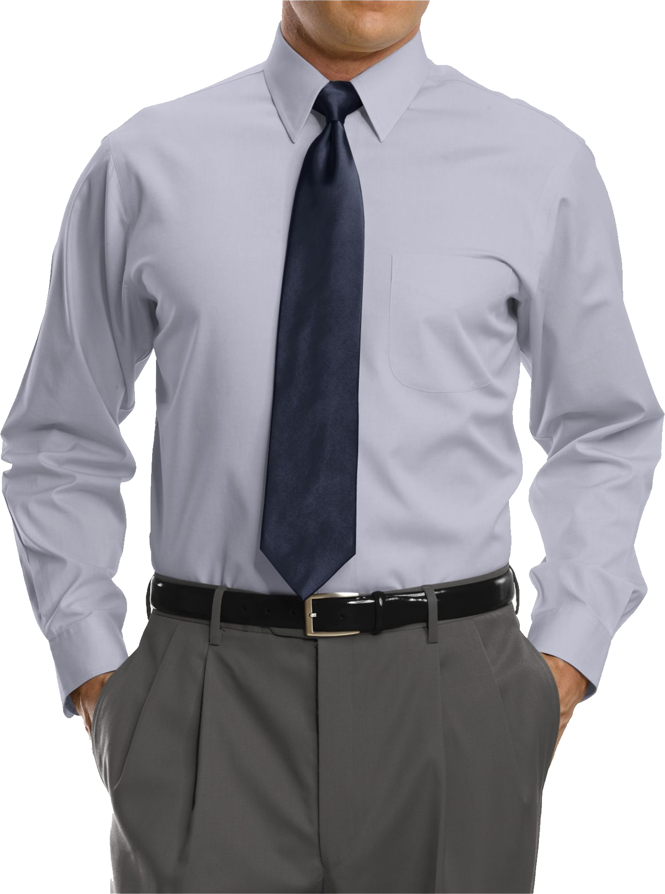 Man In Light Gray Business Shirt Black Tie And Dress Pants High Resolution PNG Illustration