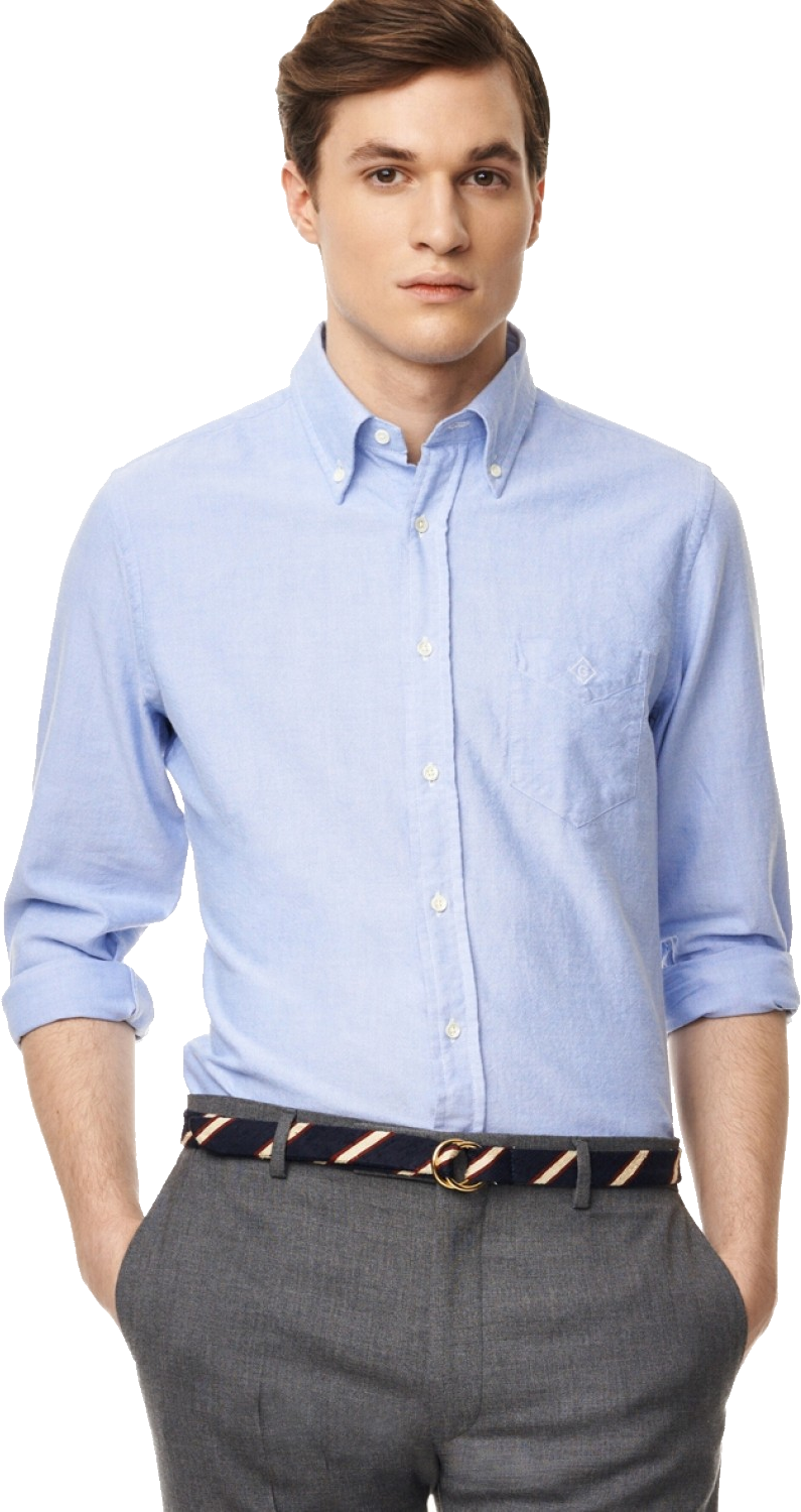 Man In Pale Blue Dress Shirt With Hands In Pockets Transparent PNG Image For Creative Projects