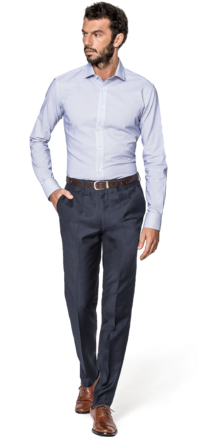Man Wearing Light Blue Dress Shirt And Dark Trousers Transparent PNG Image For Creative Projects