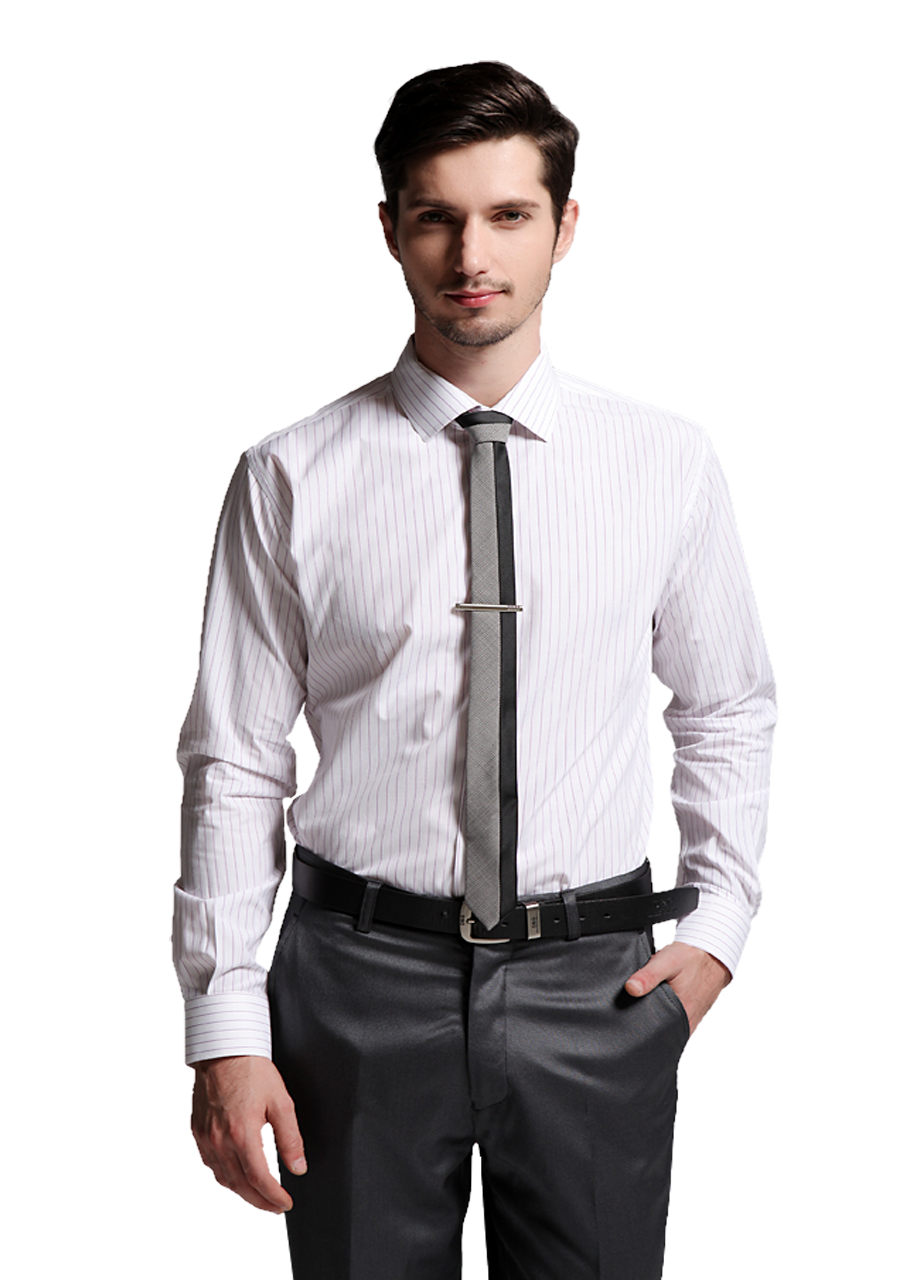 Man Wearing White Dress Shirt Black Tie And Formal Trousers PNG Outfit Image For Design