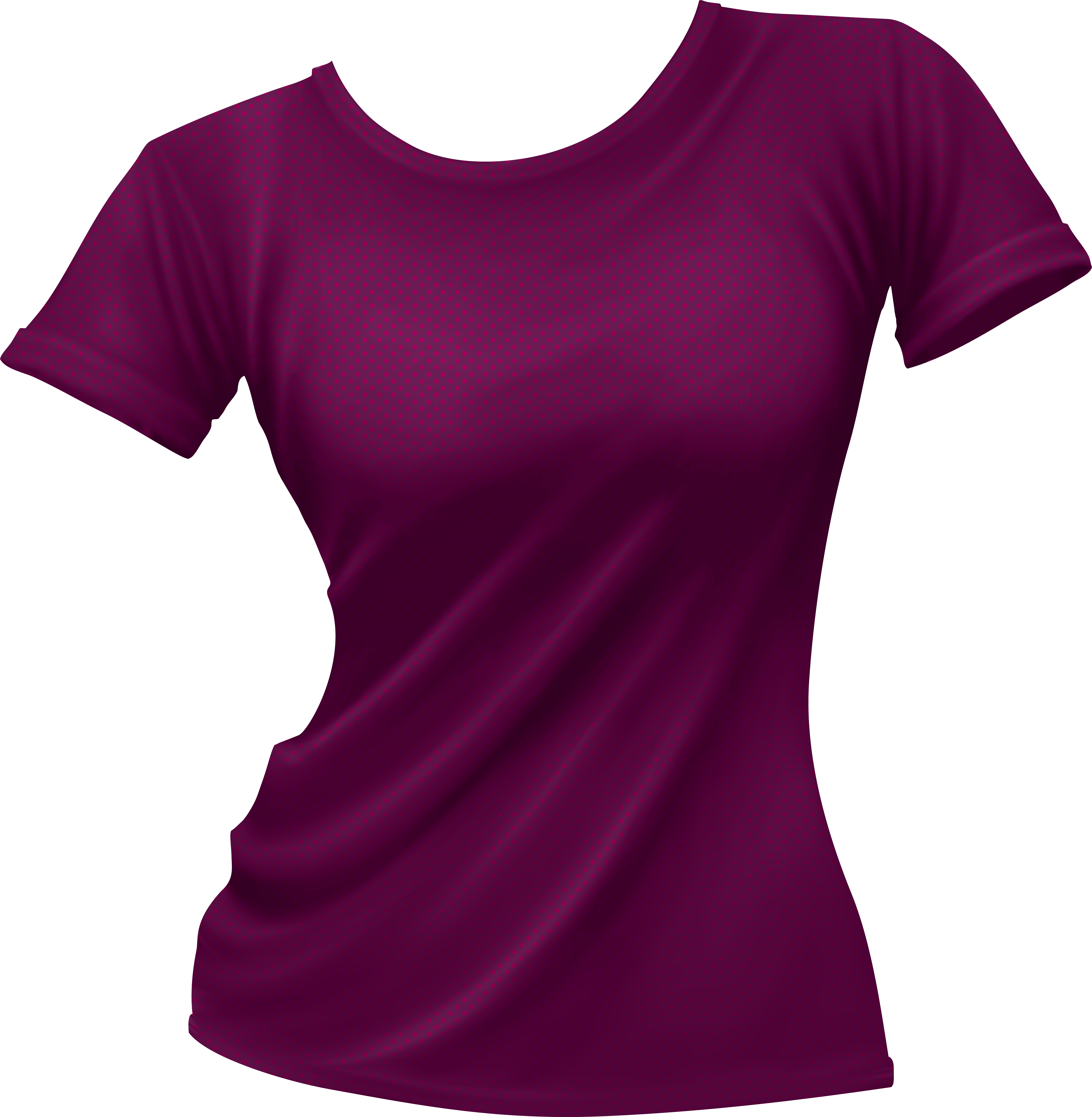 Purple Womens V Neck Short Sleeve T Shirt Isolated On Transparent Background