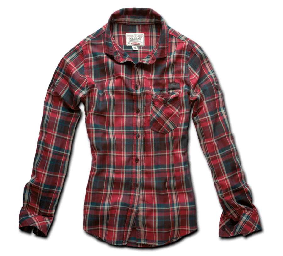 Red And Black Plaid Flannel Button Up Shirt Transparent PNG Clipart