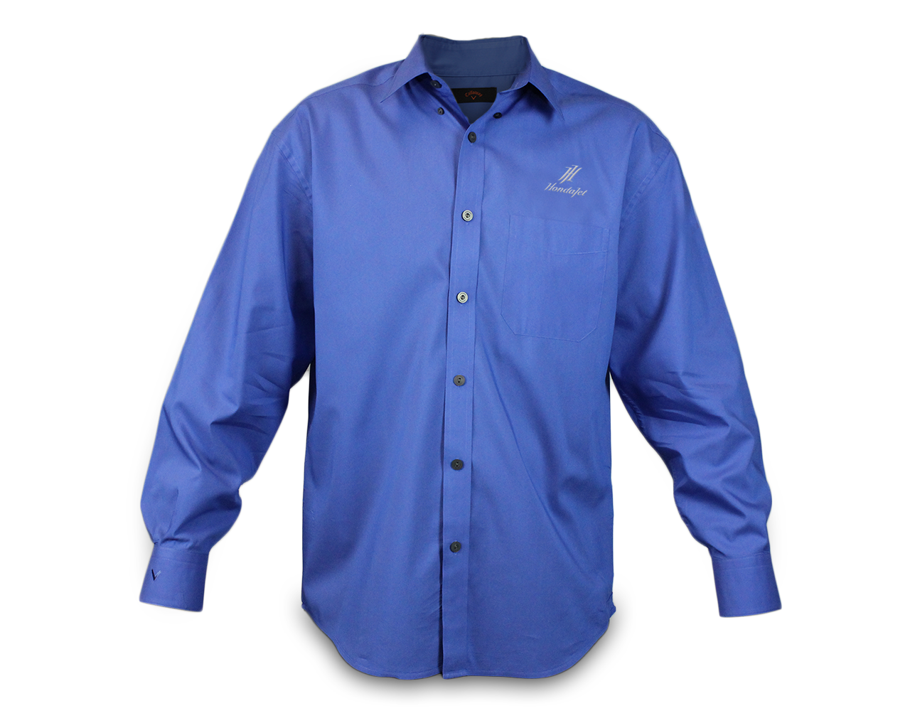 Royal Blue Long Sleeve Mens Button Down Shirt PNG Clip Art On Clear Background