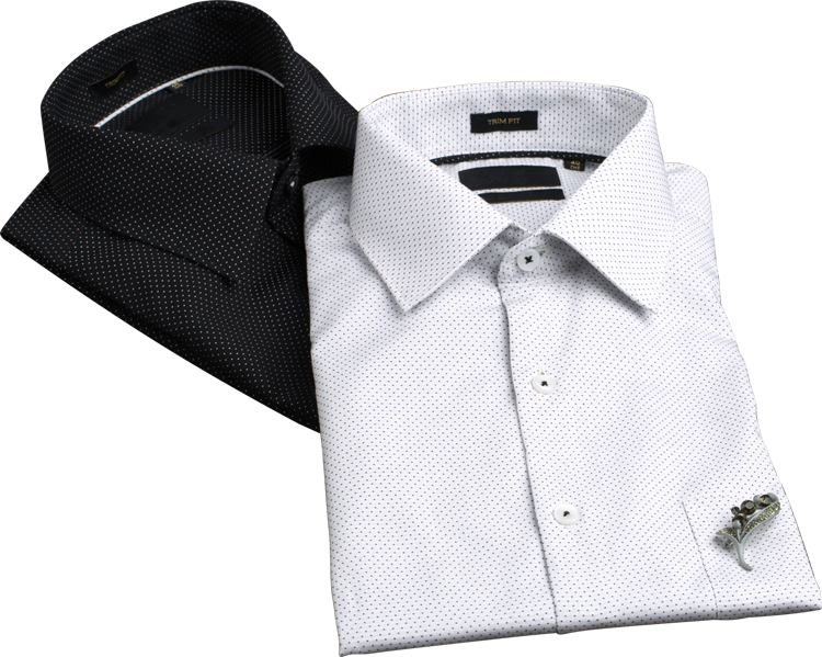 White Formal Shirt With Black Collar And Bow Tie Detail Fashion Image PNG With Clear Background