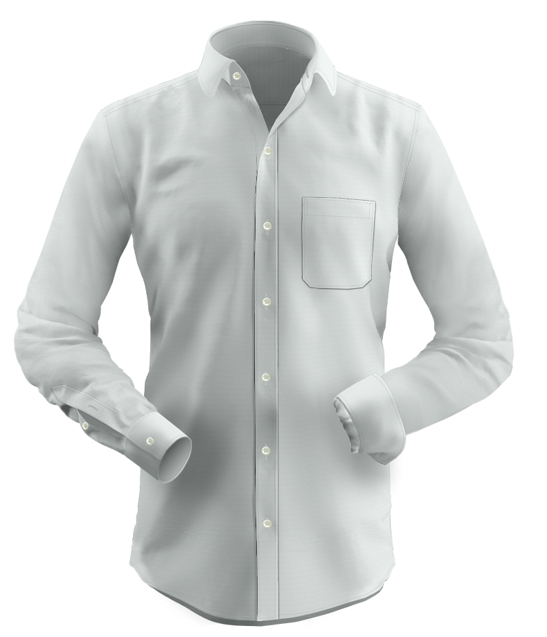 White Long Sleeve Dress Shirt With Buttons And Chest Pocket Transparent Background Fashion PNG