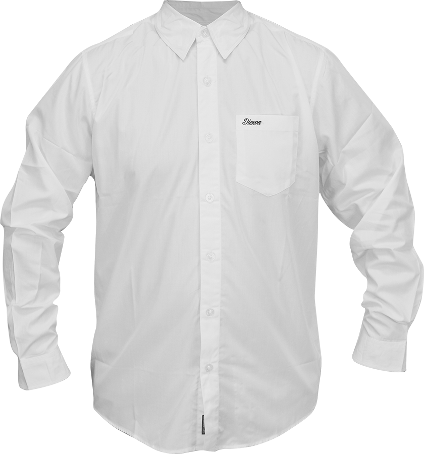 White Long Sleeve Mens Dress Shirt With Button Cuffs Printable PNG Graphic With Transparent Background