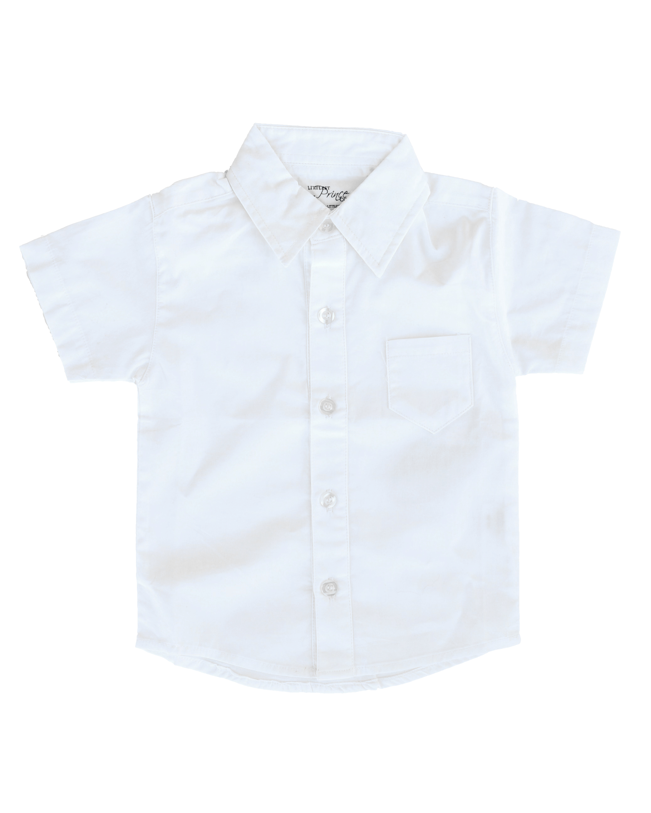 White Short Sleeve Button Down Shirt Product View Isolated Transparent PNG Graphic