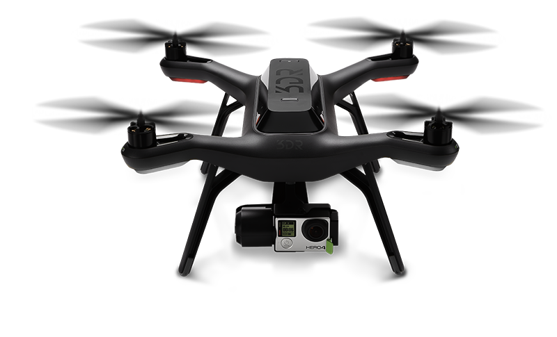 Black Camera Drone With Four Extended Rotor Arms PNG Cutout With Clear Background