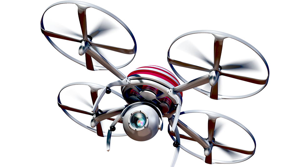 Compact White Camera Drone With Foldable Propellers Isolated Quadcopter PNG Artwork