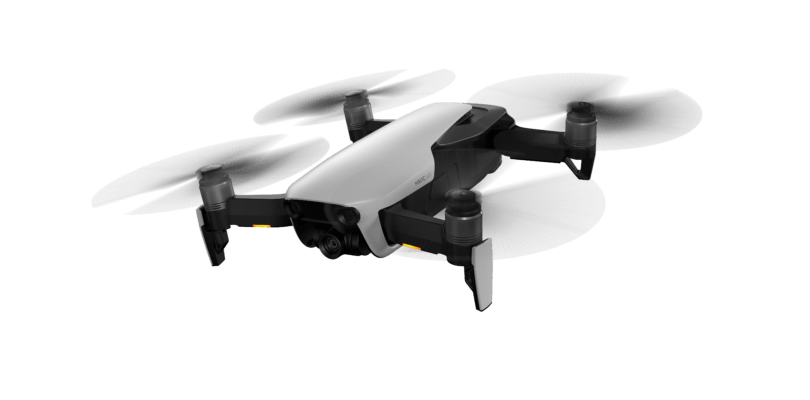 White Foldable Quadcopter Drone Top View Outline Isolated On Transparent Background