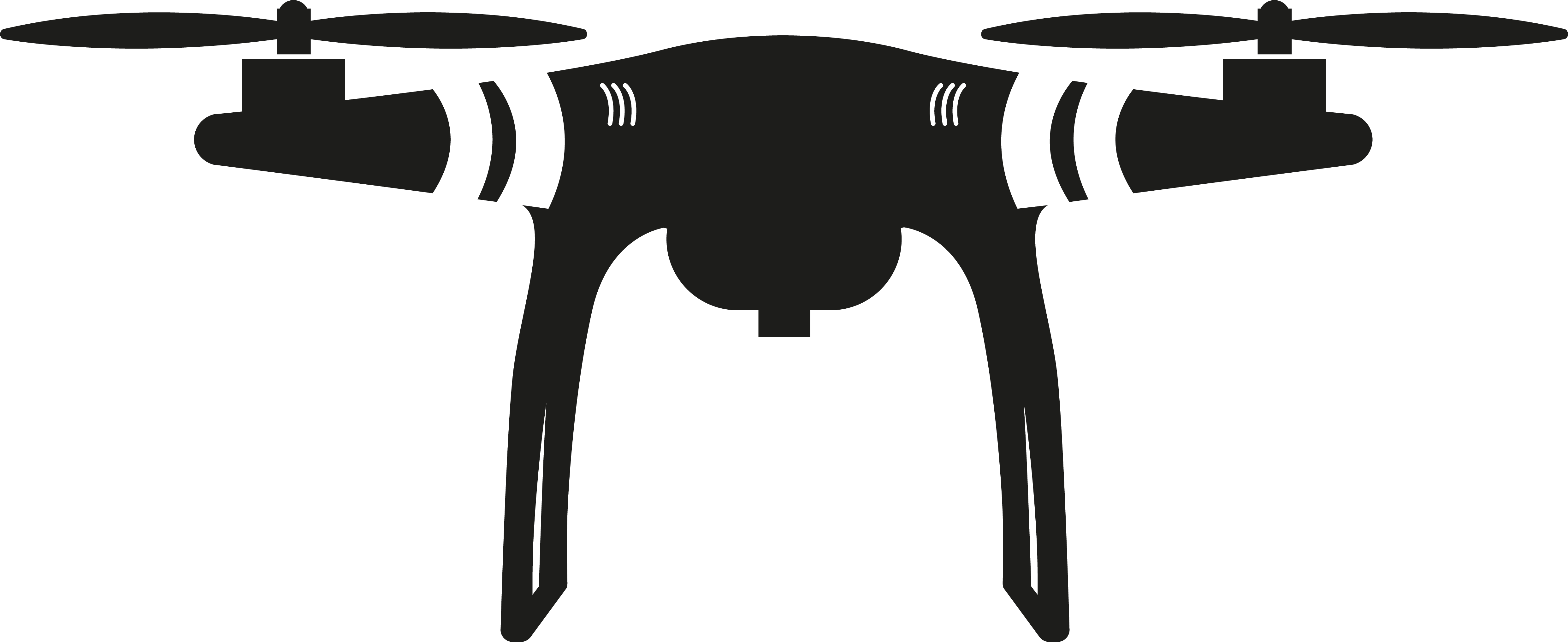 Black Side View Quadcopter Drone Outline Icon Technology PNG With Clear Background