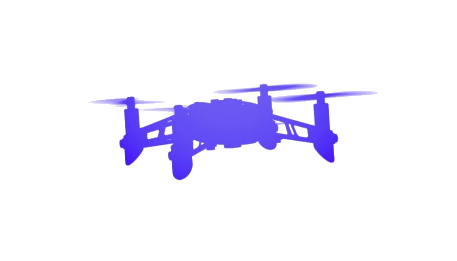 Blue Drone Silhouette With Four Rotors Clean Cutout Transparent PNG Image