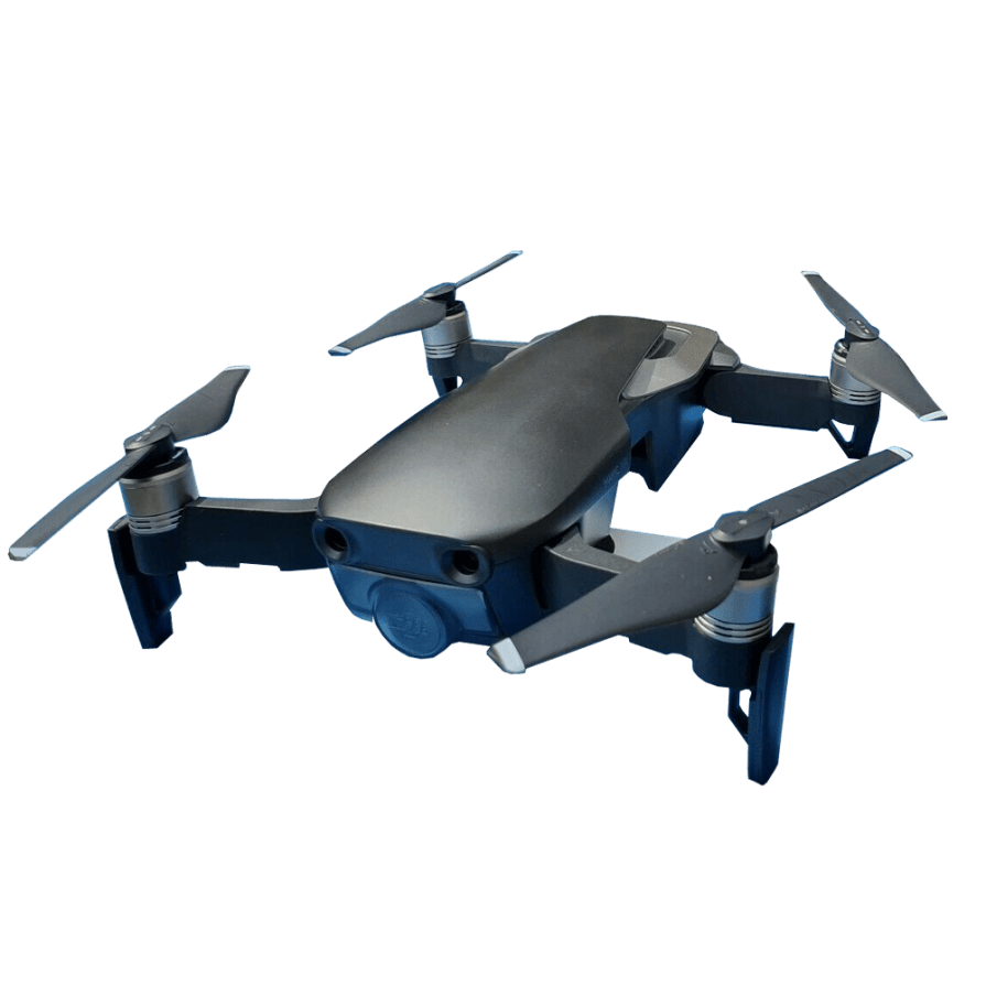 Blue Gray Foldable Drone With Front Camera Isolated Transparent PNG Graphic