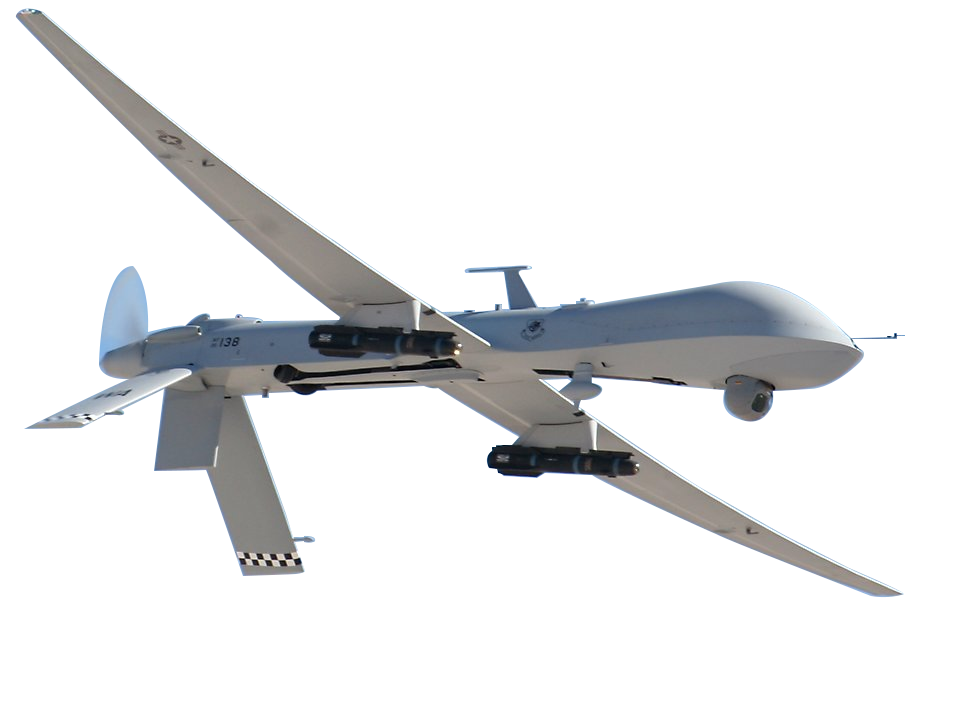 Gray Fixed Wing Military Surveillance Drone Aircraft Transparent PNG Clipart