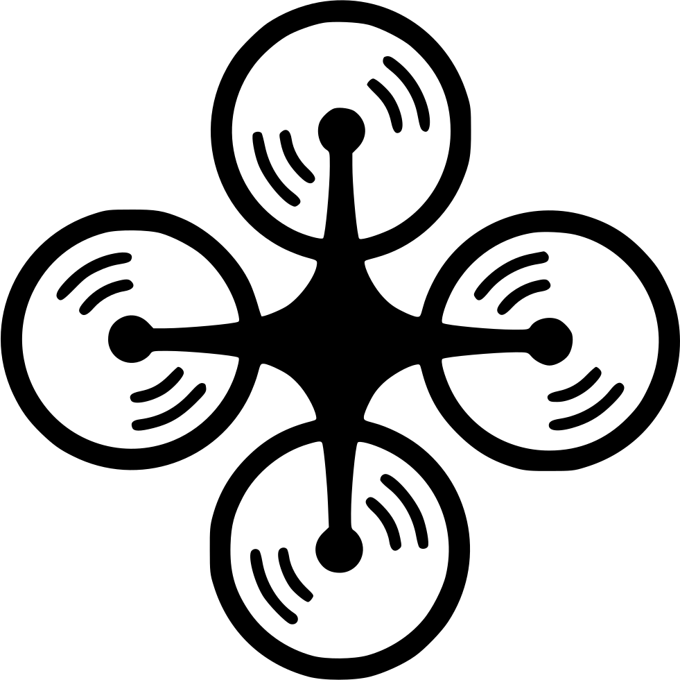 Quadcopter Drone Radio Signal And Propeller Icon PNG Clip Art On Clear Background
