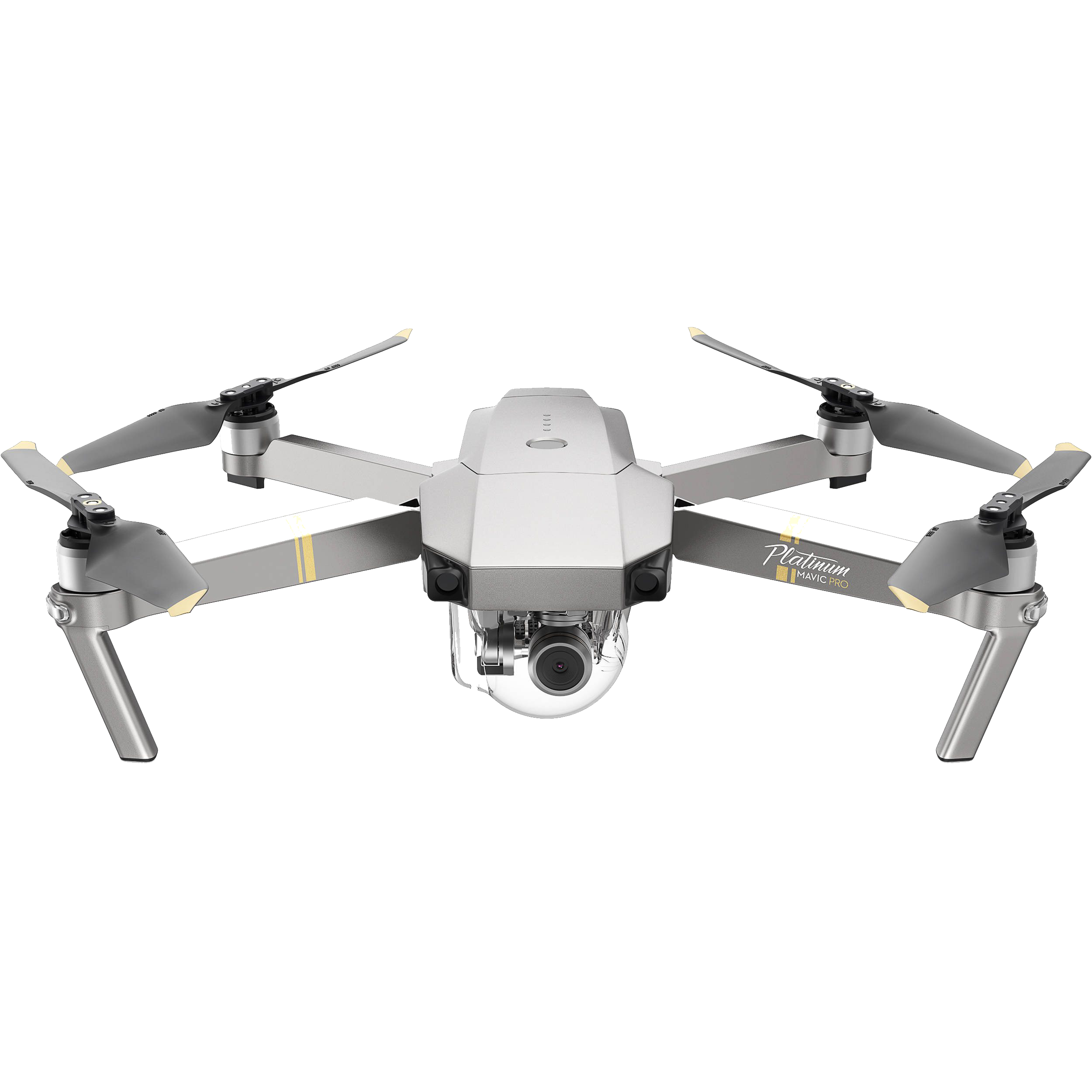 Silver Foldable Camera Drone With Four Rotors Printable PNG Graphic With Transparent Background