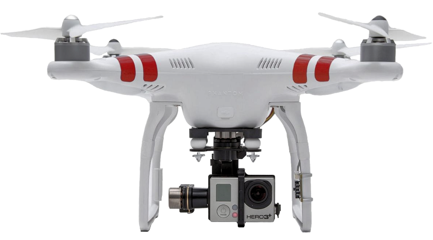 White Aerial Photography Drone With Red Marked Arms Transparent Background Aerial Photography PNG