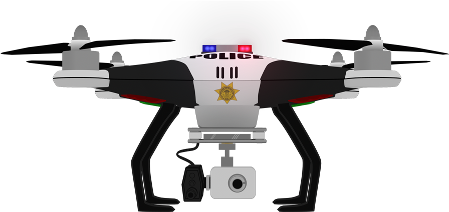 White Quadcopter Drone With Camera And Landing Gear High Resolution PNG Illustration