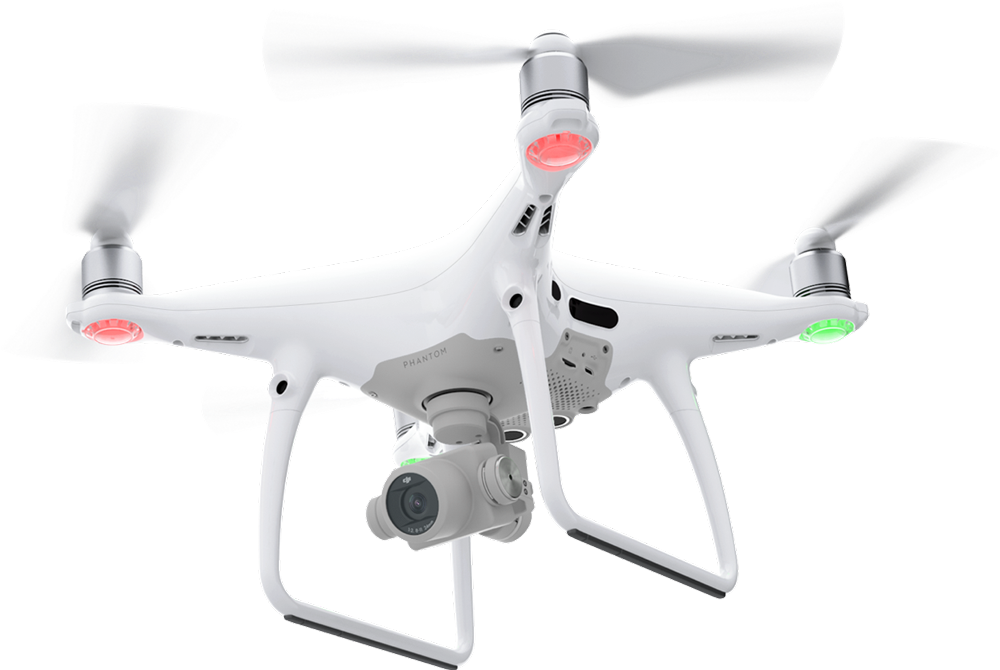 White Quadcopter Drone With Red Propeller Tips And Camera Isolated Quadcopter PNG Artwork
