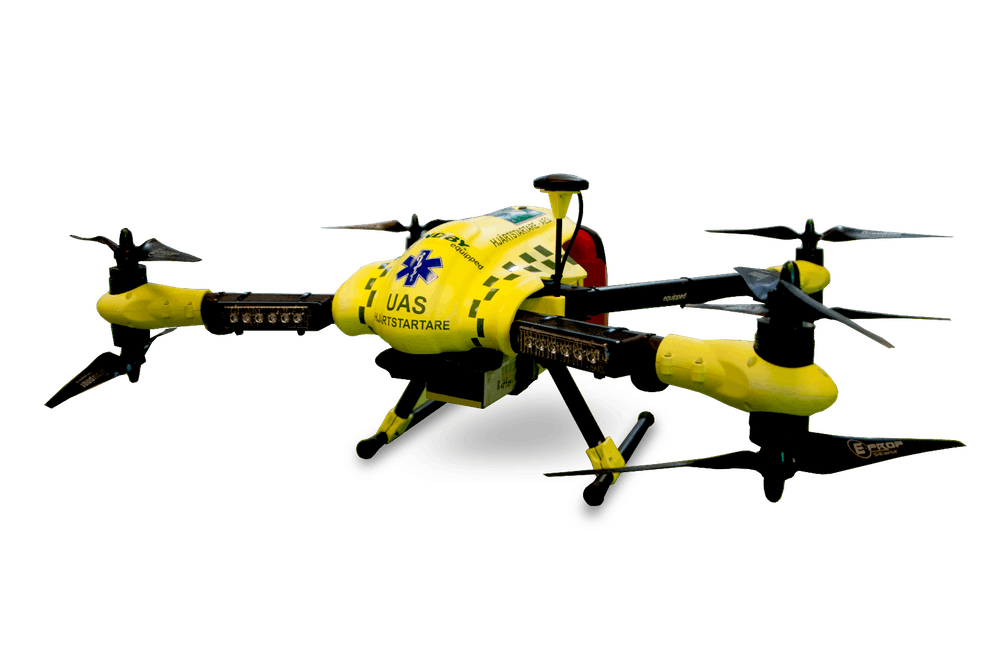 Yellow Cartoon Multirotor Drone With Black Propellers Transparent Background UAV PNG